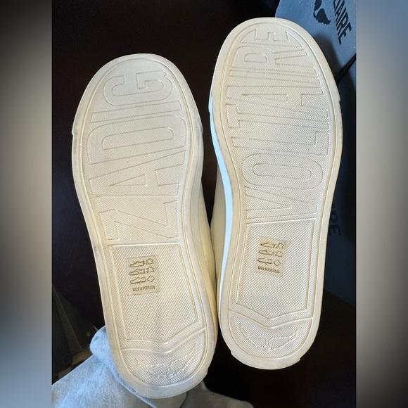 NIB Zadig & Voltaire La Flash Smooth Calfskin Sneakers 38 White Red Lightning 7 - Picture 10 of 13